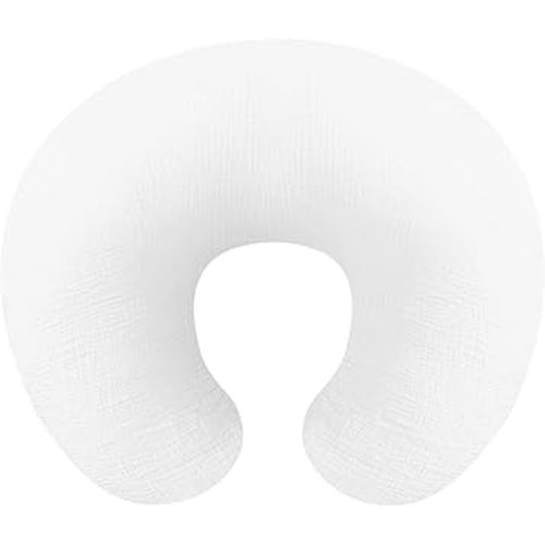 Nursing Pillow Covers, Muslin Nursing Cover for Breastfeeding Pillows, Comfortable for Baby Girls and Boys (White)