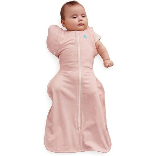 Love to Dream Swaddle Up™ Transition Bag, 1.0 TOG, 13-19 lbs, Stage 2, Zip-Off Wings, Gently Help Baby Transition from Being Swaddled to Arms Free When Showing Signs of Rolling, Powder Pink Twinkle