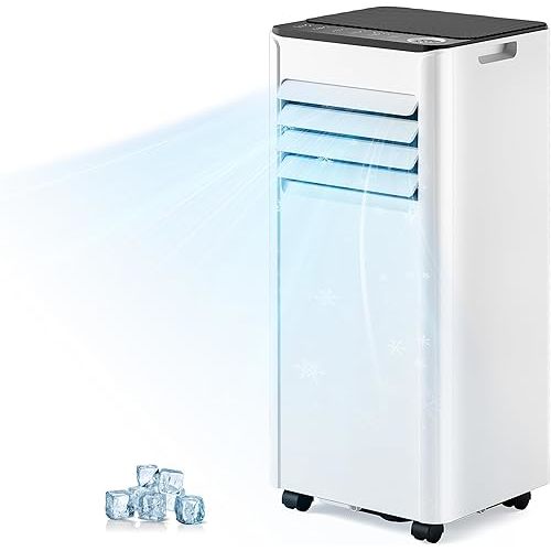 EUHOMY 8,000 BTU Portable Air Conditioners, 4-in-1 Portable AC Unit Up to 350 Sq.Ft, 4 Modes Quiet Air Conditioner with Remote Control, Cool, Fan, Dehumidifier,24H Timer, Bedroom, Office, Apartments