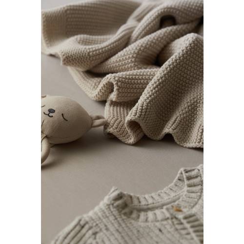 Moss-Stitched Cotton Baby Blanket