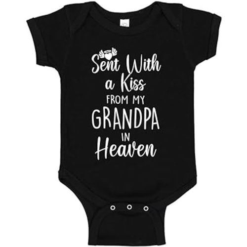 Sent with A Kiss from My Grandpa in Heaven Baby Bodysuit Infant One Piece