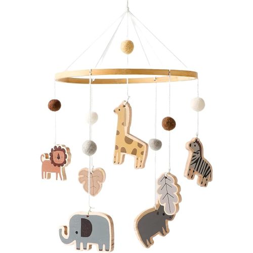 Jungle Animals Crib Mobile - Baby Mobile for Crib - Woodland Nursery Room Decor - Handmade Baby Gifts Nursery Mobiles for Baby Boys & Girls (Zoo Mobile)