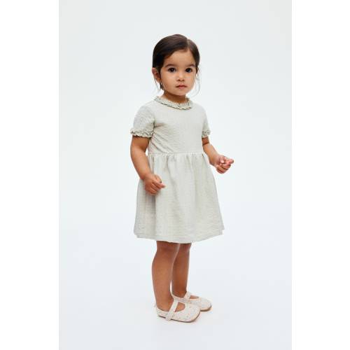 RUFFLE-TRIMMED JACQUARD-JERSEY DRESS