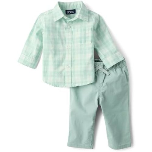 The Children's Place Baby Boys' And Newborn Long Sleeve Top and Pants,2-piece Outfit Set