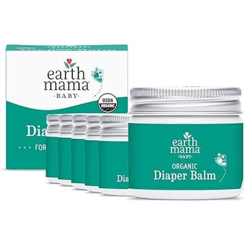Earth Mama Organic Diaper Balm 2-Ounce | Diaper Cream for Baby | EWG Verified, Petroleum & Artificial Fragrance-Free with Calendula for Sensitive Skin (6-Pack)