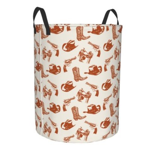 Ocsxa Cowboy Western for Large Storage Basket,Laundry Hamper Bathroom Home Decor Storage Bin for Clothes Storage Books and Sundries -Medium