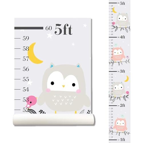 Owl Wall Sticker Growth Chart for Kids, Height Chart for Girl, Growth Chart Sticker, Growth Chart Wall Decal