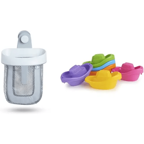 Munchkin® Bath Toy Scoop with 6pk Little Boat Train Bath Toy