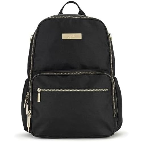 JuJuBe Zealous Diaper Bag Backpack and Fashionable Lightweight Travel Bag with 9 Pockets for Organization, Baby Bottles, Diapers, Pacifier, Snacks, Padded Adjustable Back Straps, Black Chromatics