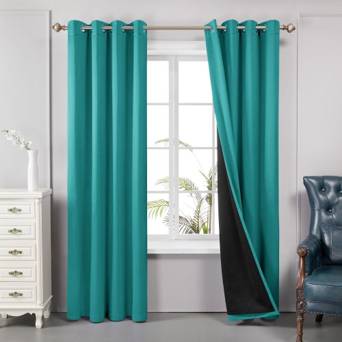 Deconovo 100 Percent Blackout with Liner Grommet Curtain (2 Panel)