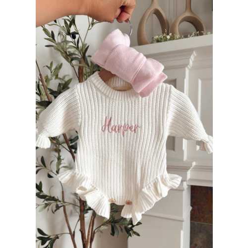 Newborn Baby Outfit Hospital Outfit Baby Shower Gift Set Newborn Personalized Ruffle Romper Oufit