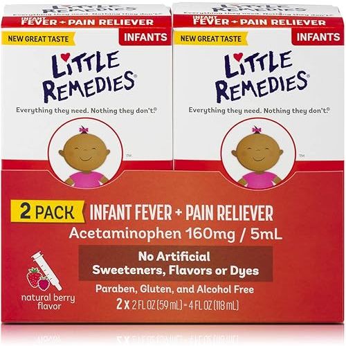 Little Remedies Infant Fever & Pain Reliever, Natural Berry Flavor, 2 Fl Oz (Pack of 2)