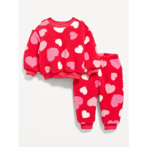 Unisex Sherpa Top and Jogger Pants Set for Baby