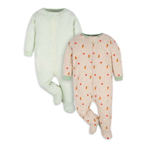 Gerber Baby Gender Neutral Sleep 'n Play Footed Pajamas, 2-Pack, 0/3 Months - 6/9 Months