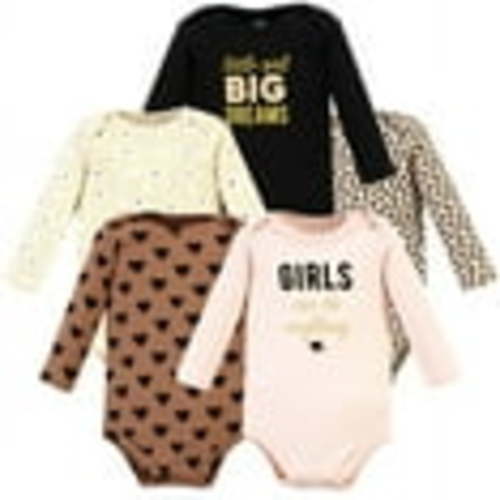 Hudson Baby Cotton Long-Sleeve Bodysuits, 5-Pack, Newborn- 24 Months