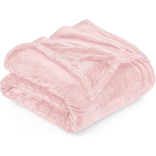 Utopia Bedding Fleece Blanket Queen Size Pink 300GSM Luxury Fuzzy Soft Anti-Static Microfiber Bed Blanket (90x90 Inch)