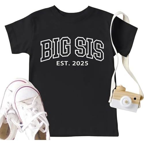 CAZYCHILD Big Sis for Girls Promoted to Bigger Sisters Announcement T-Shirt Baby Sister Gifts