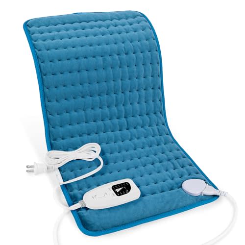 Heating Pads,Electric Heating Pads for Back,Shoulder,Hot Pad for Neck and Arms,Abdomen,Moist Heated Pad for Legs and Knee,Auto Shut Off(Deep Sky Blue, 24''×12'')