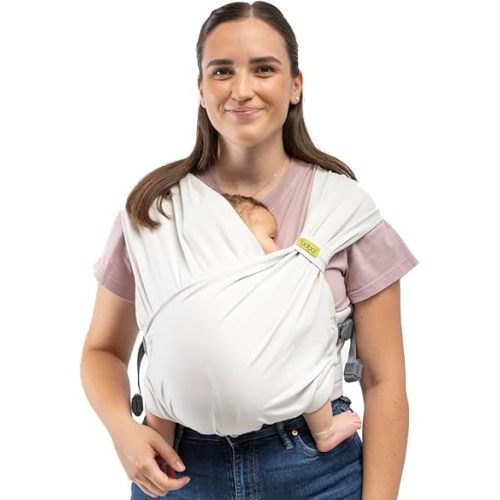 Boba Pre-Wrapped Baby Wrap Carrier with Buckle, Easy Adjust Soft Infant Baby Carrier Hybrid for Boy or Girls, Baby Sling for Newborn up to 35 lbs (Organic Stone)