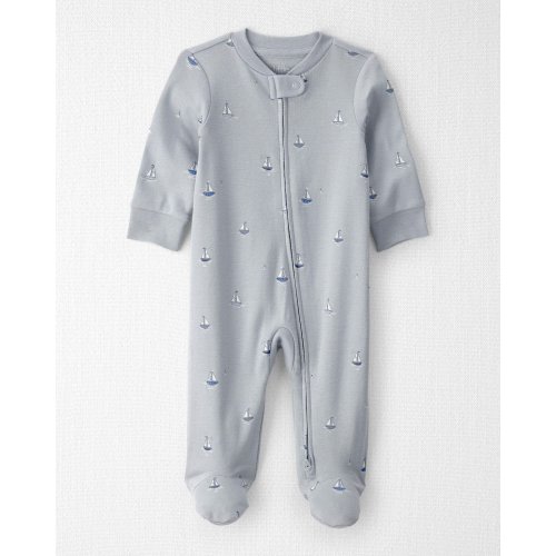 Organic Cotton Sleep & Play Pajamas - SAIL AWAY, 6M