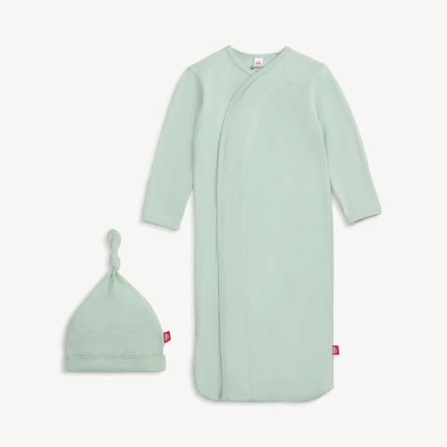 sea foam modal magnetic cozy sleeper gown + hat set