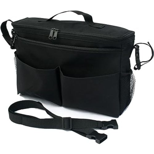 J.L. Childress Cool 'N Cargo Stroller and Wagon Cooler and Organizer - Universal Fit - Insulated - Attaches to Strollers, Wagons, Walkers and Wheelchairs - Large Capacity - Black