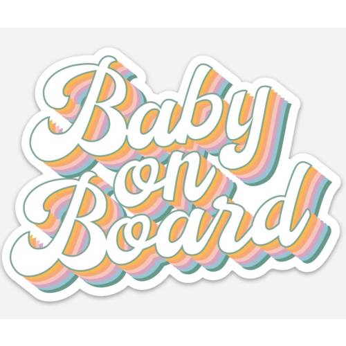 Retro Baby On Board Magnet/Vinyl/Static Cling