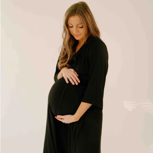 Lila Labor & Postpartum Gown in Black