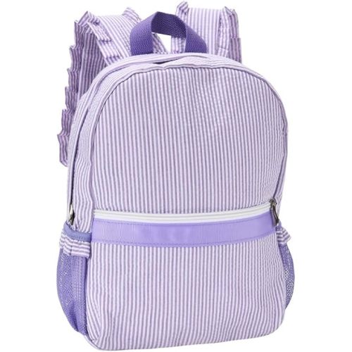 Lightweight Toddler Backpack for Girls,Seersucker Preschool Bookbag for Kids,Cute Pleated Children Kindergarten Backpack,SMALL (Purple, Small)