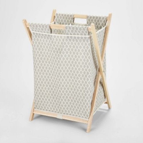 Wooden X-Frame Hamper Gray Diamond Print - Brightroom™