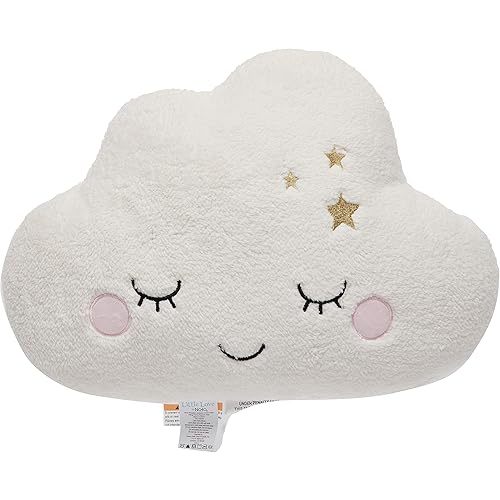 Little Love by NoJo - Plush Cloud Shaped Decorative Pillow, Decorative Nursery Pillow, Playroom Décor, Cute Throw Pillows, White, 1 Count (Pack of 1)
