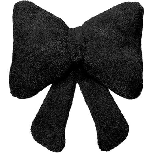 S-SNAIL-OO Bow Pillow Stuffed Pink Christmas Bow Pillow Bow Shaped Throw Pillow Car Backrest Cushion Home & Car Decoration (Black, 19.7x13.8 in)