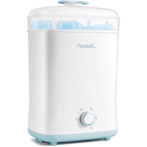 Papablic Baby Bottle Sterilizer and Dryer, Esterilizador De Biberones, Electric Steam Sterilizer for Baby Bottles, Pacifiers, and Pump Parts, Large Capacity 10 Bottle, Fast Sanitizes and Dries Bottles