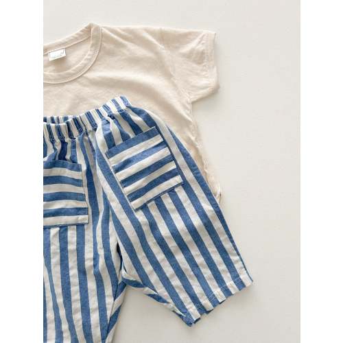Toddler S25 Stripe Pocket Pants (1-7y) - Blue | AT NOON STORE