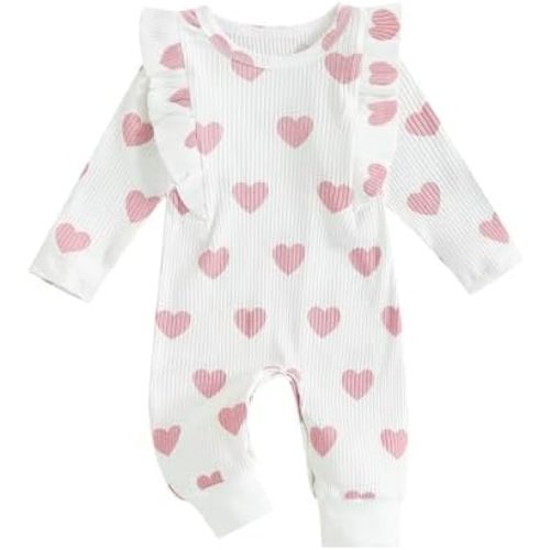 Newborn Baby Girl Outfit Crewneck Long Sleeve Bodysuit Toddler Romper Infant Clothes