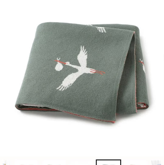 Crane Knitted Blanket