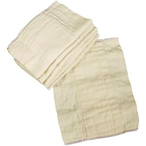 OsoCozy Unbleached Prefold Cloth Diapers 100% Cotton, Durable, Soft, Absorbent, Sustainable & Economical - dims, Fits size range. - (Size)