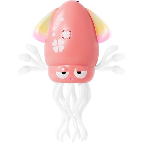 Dancing Octopus Baby Girl Toys, Pink Electric Crawling Squid Infant Tummy Time Toy with Light & Music, Interactive Sensory Toy for Toddlers & Kids (Ages 0-6+), Birthday Gift for 6 12 18 24 36+ Months