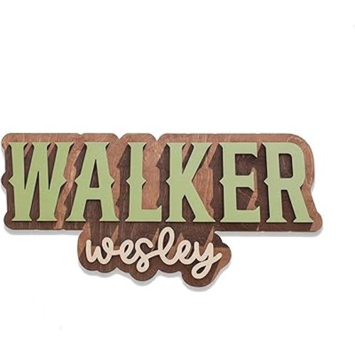 Wooden Name Signs for Nursery, Baby Name Sign, Name Signs for Kids Room, Custom Plaque, Nursery Wall Art, (Walker Wesley)