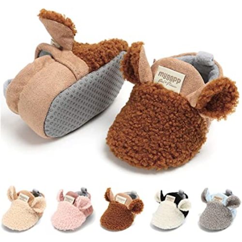 LAFEGEN Baby Booties for Boys Girls with Soft Lining Non Slip Gripper Newborn Infant Slipper Socks Toddler First Walker Crib Shoes 0-18 Months