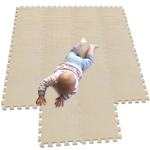 MQIAOHAM® 18 Pieces Puzzle Play Mats, Soft Baby Play Mat, Kids Interlocking Foam Floor Tiles, Toddlers Carpet Playmats G301018-110