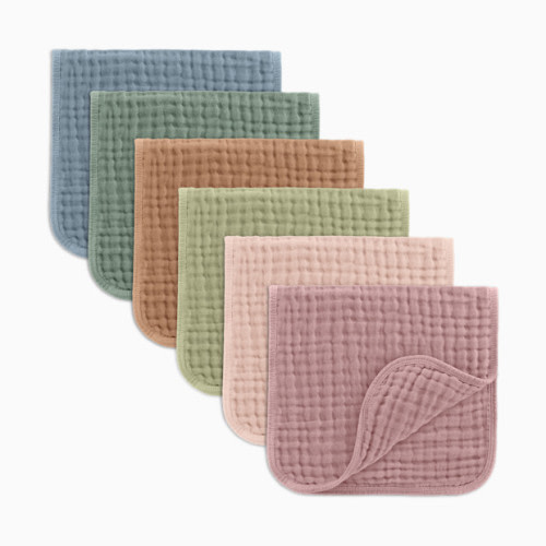 6-Layer Muslin Burp Cloths Set - Multicolor