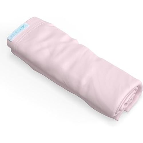 QuickZip Crib Extra Zip-On Sheet (SecureFit Wraparound Base Not Included) - Faster, Safer, Easier Baby Crib Sheets - Blush 100% Cotton - Fits All Standard Crib Mattresses