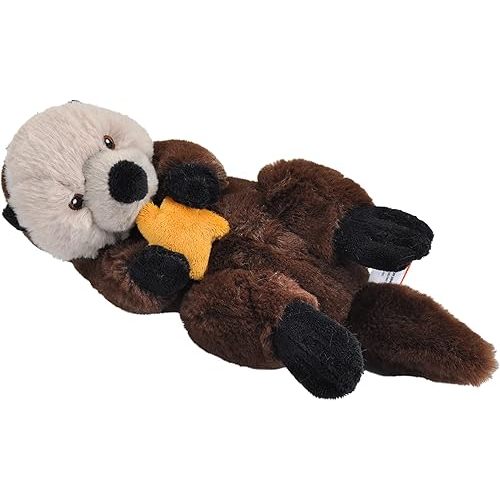 Wild Republic Ecokins Mini, Sea Otter, Stuffed Animal, 8 inches, Gift for Kids, Plush Toy, Made from Spun Recycled Water Bottles, Eco Friendly, Child’s Room Decor