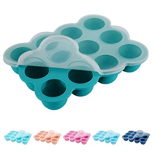 Food Freezer Tray, Peunitory Baby Popsicle Molds Baby Food Storage