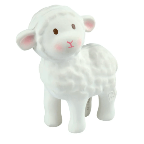 Bahbah the Lamb Organic Natural Rubber Teether, Rattle & Bath Toy