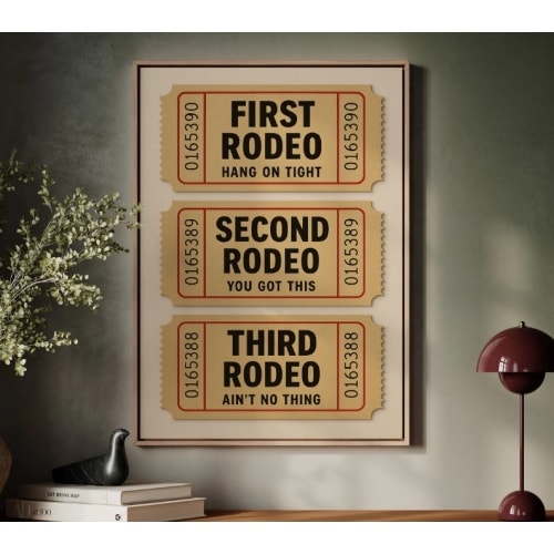 Rodeo Tickets – Life's Little Lessons, Western Style 12" x 16" Gallery Canvas