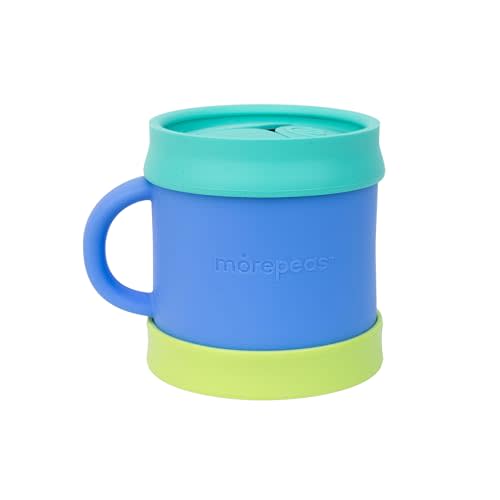morepeas The Everything Snack Cup | Steam Veggies & More | Reversible Lid & Suction Base, Snack Catcher, Dishwasher, Microwave, Freezer Safe, BPA Free