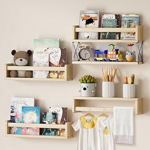 Nursery Floating Book Shelves Set of 4, 16.5inch