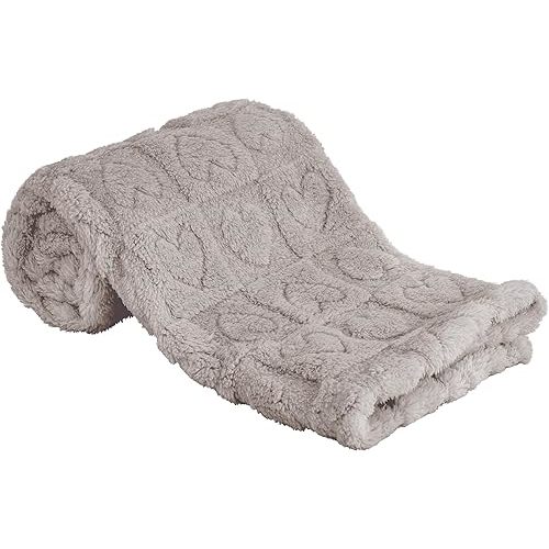 Yurhap Fleece Baby Blanket Heart Checkered, Ultra Soft Cozy Baby Blankets for Boys Girls, Fluffy Infant Toddler Newborn Receiving Gifts for Crib Stroller 30"x40" (Oxford Tan)